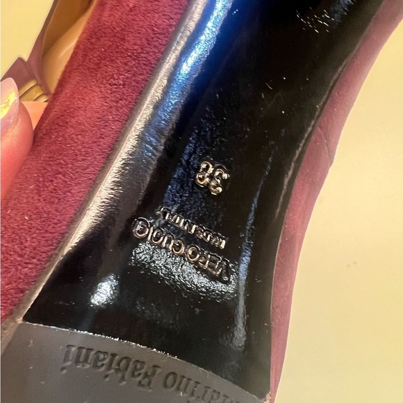 MARINO FABIANI MADE IN ITALY SUEDE  Elegant Burgundy Pumps - Picture 4 of 9